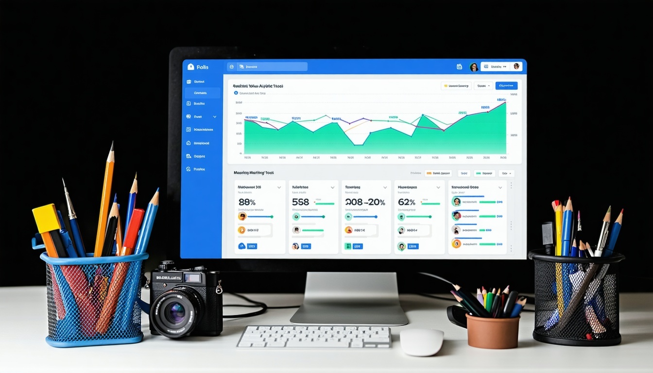 Digital marketing tools and analytics dashboard